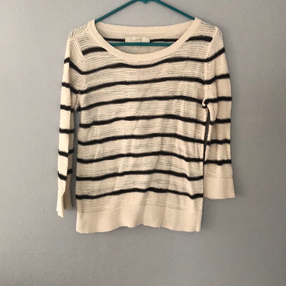 Black and cream lightweight striped sweater